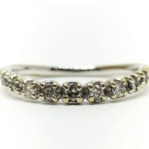 Solid 10k White Gold Genuine Diamond Ring